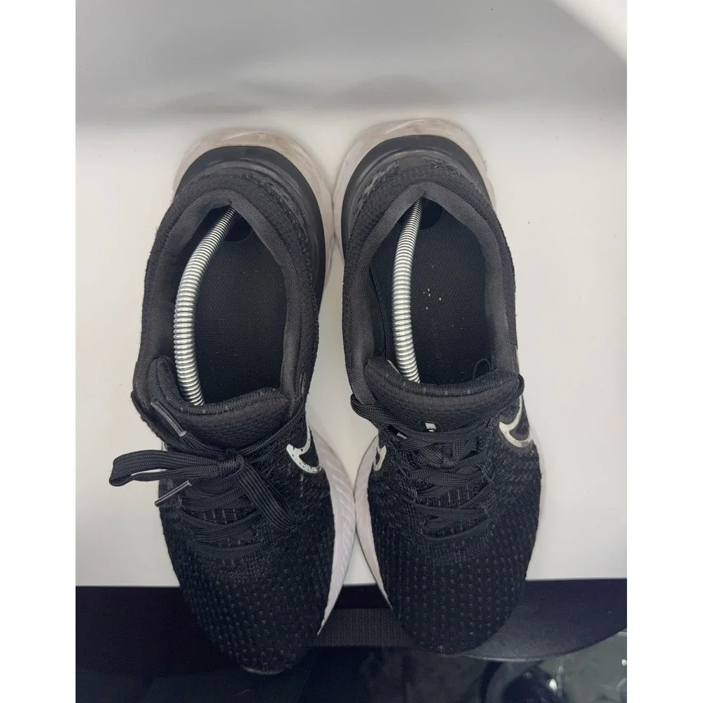 Nike React Infinity Run Flyknit 3 Mens 11 Black White Good DH5392-001 Running